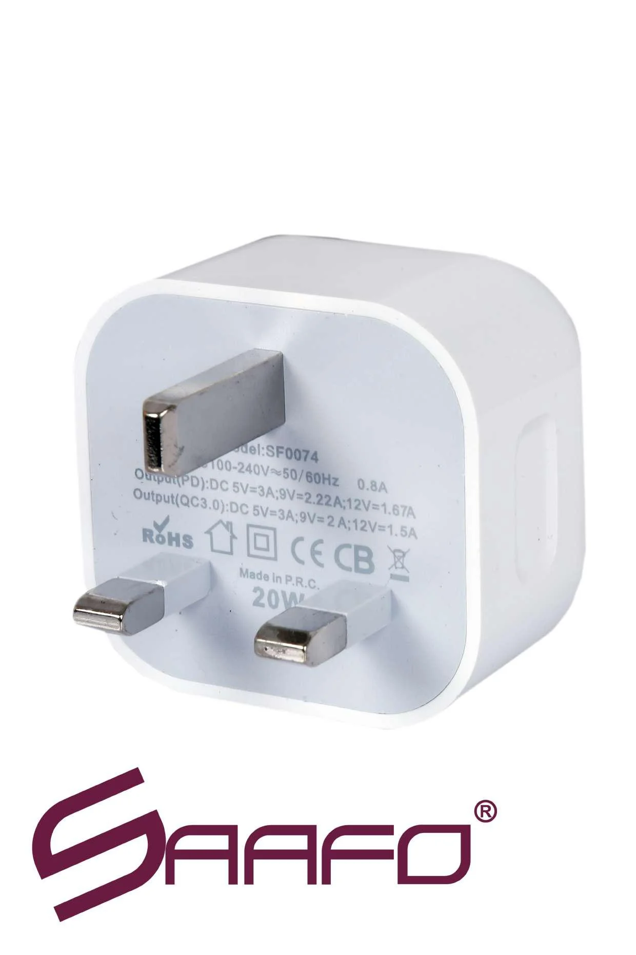 SAAFO Fast 3.1A 20W PD Adapter (USB-C) Quick Charge 3.0 - SF0074 - Image 2