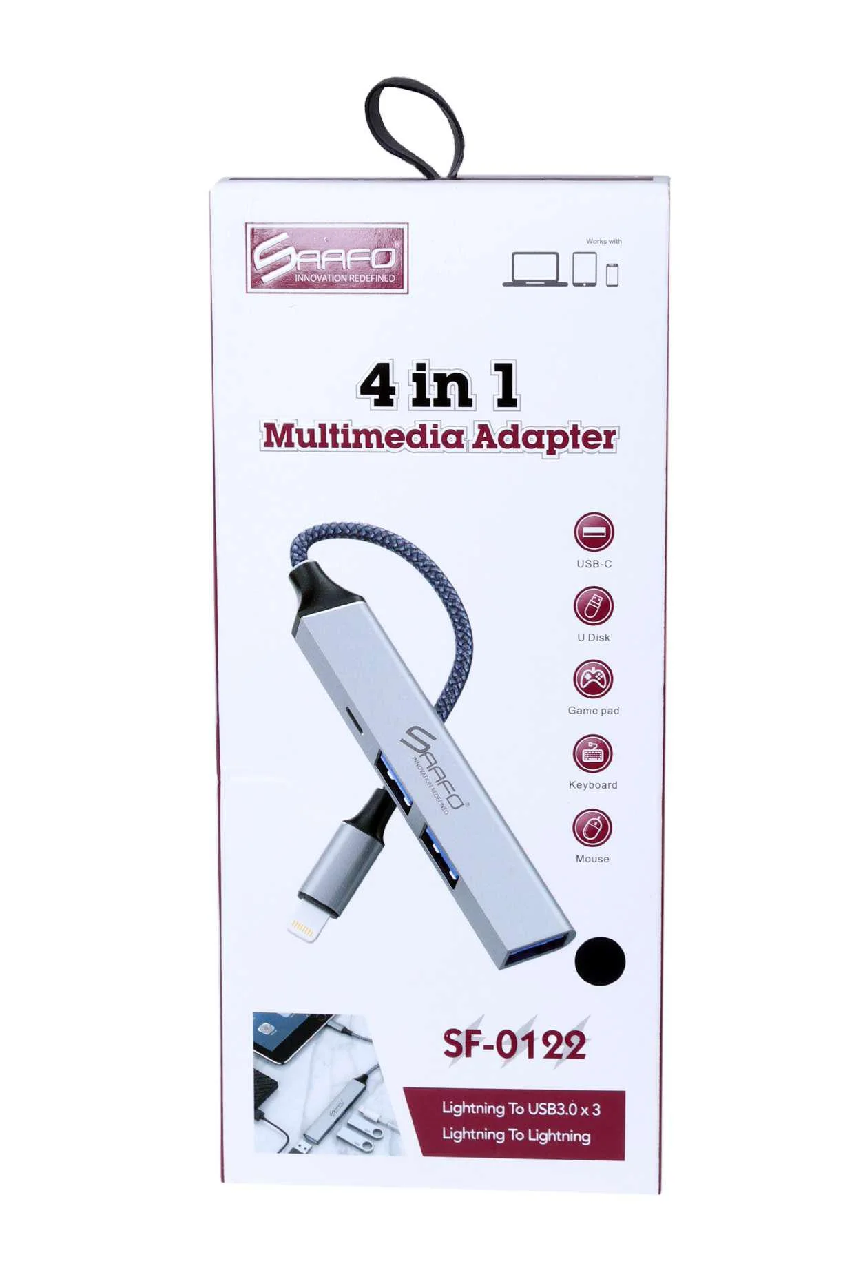 SAAFO 4 IN 1 MULTIMEDIA ADAPTER - USB3.0 / LIGHTNING - SF0122